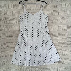 41 Hawthorn Women’s Polka Dot Sundress White Black Smocked Waist Pockets